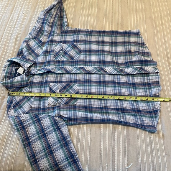 Wrangler Men’s Plaid Long Sleeve Pearl Snap Button Up Western Shirt Large - Picture 7 of 7